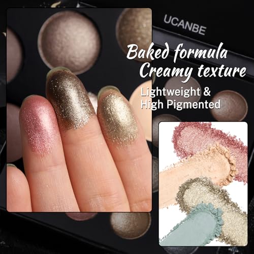 UCANBE Baked Eyeshadow Palette - 16 Highly Pigmented Shades