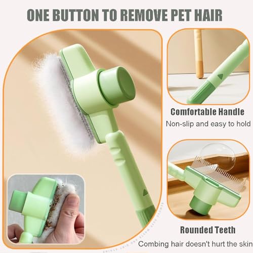 Pet Hair Removal Comb for Cats & Dogs - Flea, Tangle & Shedding Grooming Brush