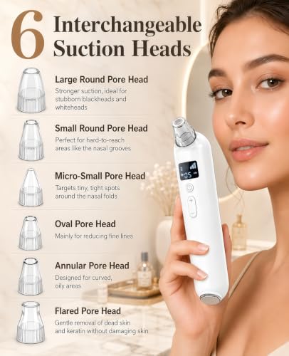 JICICUXI Blackhead Remover Vacuum with Heating & 5 Suction Levels
