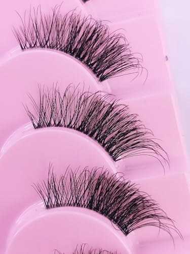3D Mink Half Lashes 10 Pairs - Natural Short Length, Reusable
