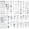 Semi-Permanent Flower Tattoos - 6 Sheets, 85 Designs, 2-Week Lasting