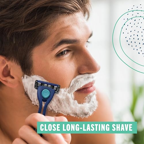 Preserve Five Blade Replacement Cartridges, Wave Edition, for Shave 5 Recycled Razor, 4 Count