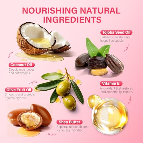 RIHAKO Glossy Lip Balm Set - 5 Shades with Shea Butter