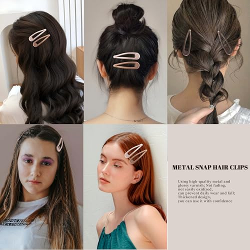 Snap Hair Clips Water Drop Design for Women, 12-Piece Set
