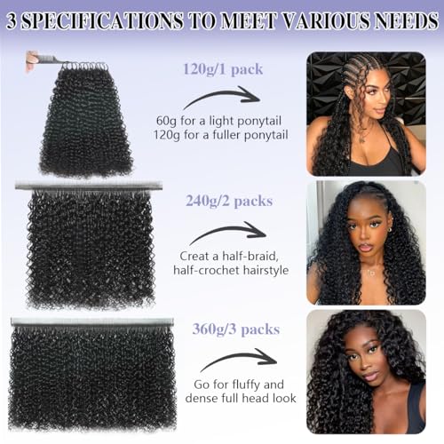 Water Wave Crochet Hair 18 Inch 120g Human Hair Extensions