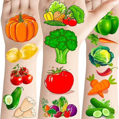 184 Vegetable Temporary Tattoos - Party Supplies & Decorations