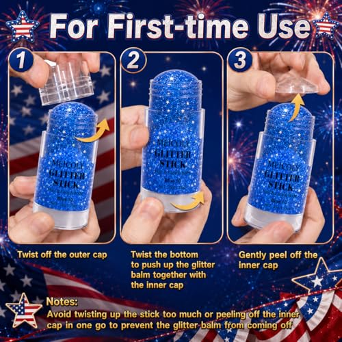 MEICOLY Jumbo Blue Glitter Stick - 4th of July Makeup 1.23 OZ