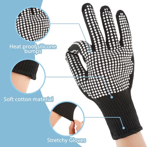 Heat Resistant Gloves with Silicone Grip - 2 Pack