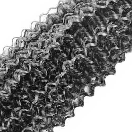 Jerry Curly Wave Bundles P1B/Grey Human Hair Bundles 10 12 14 Inch Human Hair 3 Bundles Unprocessed Brazilian Virgin Quick Weave Human Hair Extensions For Black Women