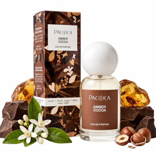 Pacifica Amber Cocoa Eau de Parfum – Warm Spiced Gourmand Fragrance for Women, Long-Lasting & Vegan