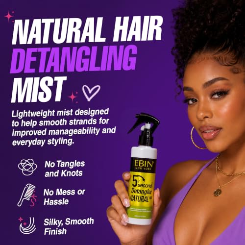 EBIN NEW YORK 8.5 Fl Oz Detangling Hair Mist with Moroccan Argan Oil - Instant Knot & Frizz Control