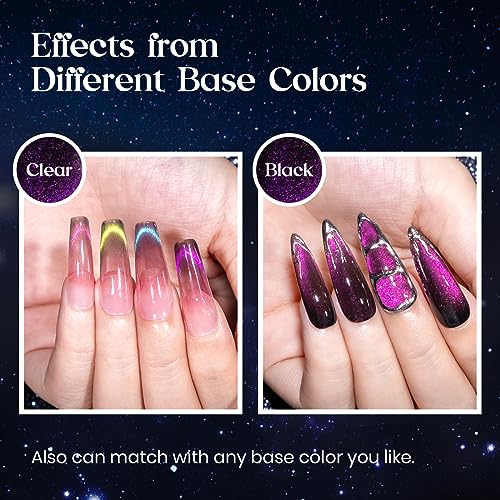 MIZHSE 100ML Gel Top Coat for Gel Nail Polish and 8 Colors 9D Cat Eye Gel Nail Polish¡¦