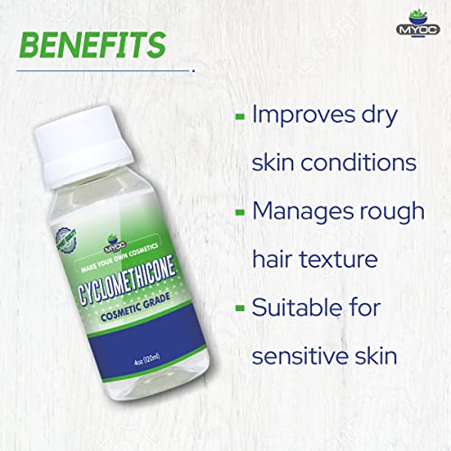 Cyclomethicone Liquid (120 ml / 4.22 fl oz) - Cosmetic Grade For DIY Serums Lotions Hair & Body Care