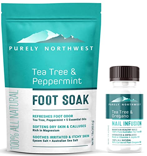 Purely Northwest Tea Tree Foot Soak & Nail Repair Oil 2-Step Set