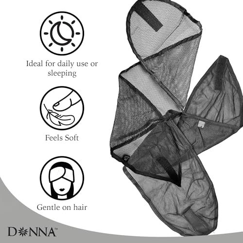 DONNA Satin & Mesh Wrap 2-Pack – Adjustable Head Wraps