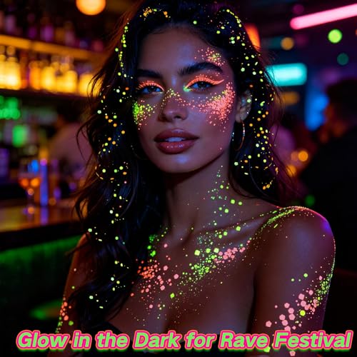 4-Pack UV Glow Body Glitter Gel – Neon Rave Accessories