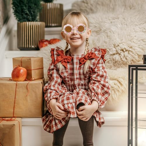 YOGFIT Round Flower Birthday Glasses for Kids