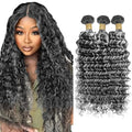 18" P1B Gray Deep Wave Human Hair Bundle 150G