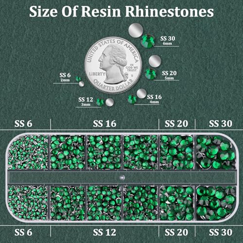 Dark Green Flatback Rhinestones with B7000 Glue for Crafts