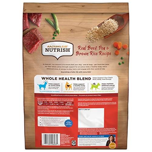 Rachael Ray Nutrish Premium Natural Dry Dog Food with Added Vitamins, Minerals & Taurine, Real Beef, Pea, & Brown Rice Recipe, 6 Pounds (Packaging May Vary) (Pack of 2)