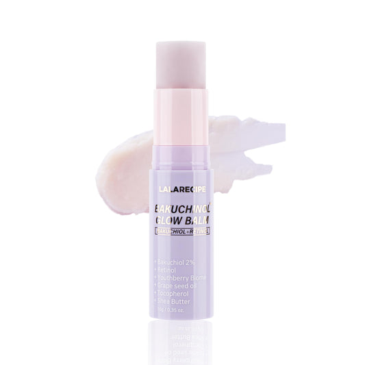 LALARECIPE Bakuchiol Glow Balm – Wrinkle Care Moisturizer Stick with Bakuchiol, Retinol Liposome & Shea Butter – Refillable Vegan Anti-Aging Korean Skincare for Radiance & Hydration (10g)