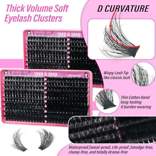 Volume Lash Clusters 280Pcs 12-25mm DIY Lash Extensions
