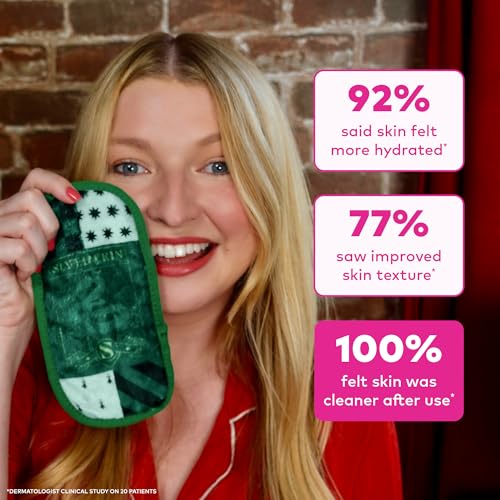 The Original MakeUp Eraser Mini PRO, Erase All Makeup With Just Water, Including Waterproof Mascara, Eyeliner, Foundation, Lipstick, Sunscreen and More! Harry Potter Slytherin, 1ct