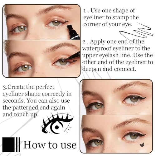 4Pcs Stamp Eyeliner Set - Winged Double Head Waterproof