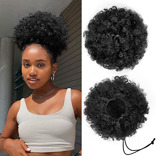 Afro Puff Drawstring Ponytail for Black Women Synthetic Hair