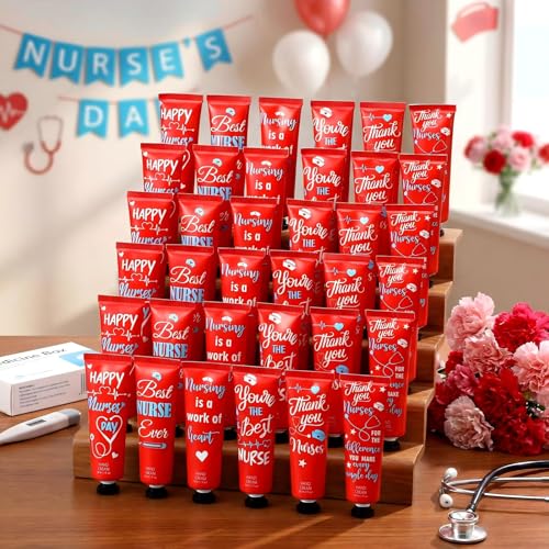 Leelosp 36 Pcs Nurse Hand Cream Nurse Week Gift for Women Nursing Appreciation Gifts Mini Hand Lotion Bulk Travel Size Moisturizing for Nursing Student Medical Assistant CNA Week, 6 Plant Fragrance