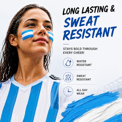 Argentina Flag Face Paint Stick - Non-Toxic, Washable 3-Color Makeup