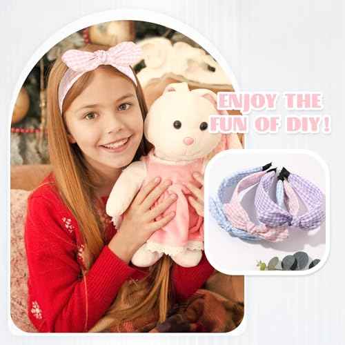 Lawie 20 Pack Black Satin Cloth Fabric Covered Wide Plastic Headbands DIY Crafting Plain Base Head Bands Hard Hairbands (Black B, Width: 2 cm / 0.8")