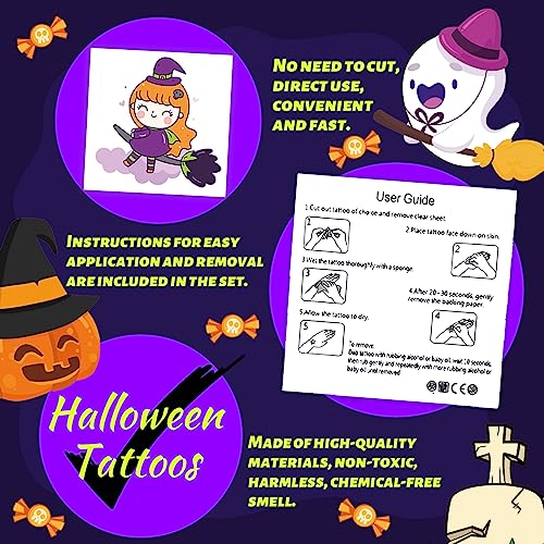 Winthrop 240 Pcs Glow in Dark Halloween Temporary Tattoos