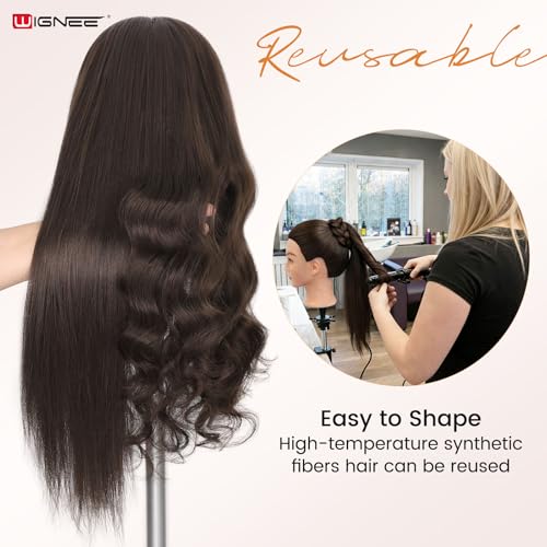 Professional Cosmetology Mannequin Head 26" Heat Resistant Synthetic Hair