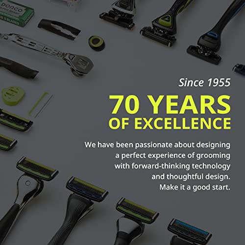 Dorco Pace 5 Pro Razors - Shaving System For Men with Trimmer - 16 Refill Cartridge Set