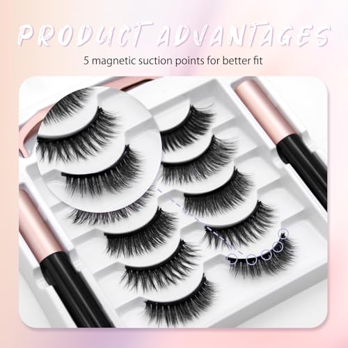 Magnetic Eyelashes with Applicator, Reusable Synthetic Lashes