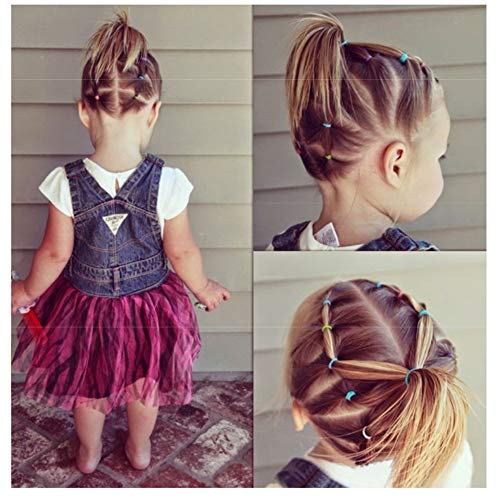 100 Pcs No-Crease Baby Girls Hair Ties - Multicolor Ponytail Holders