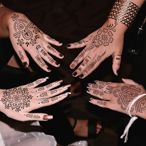 Henna Stencils 18 Sheet Henna tattoo kit Hands henna Tattoo Sticker Indian Temporary Tattoo Stencil Self Adhesive Tattoo Templates