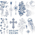 Realistic Semi Permanent Tattoo for Adults and Kids 8 Sheets, Half Arm Sleeve Temporary Tattoo Waterproof and Lasting 1-2 Weeks,Cute Fake Tattoos for Teens