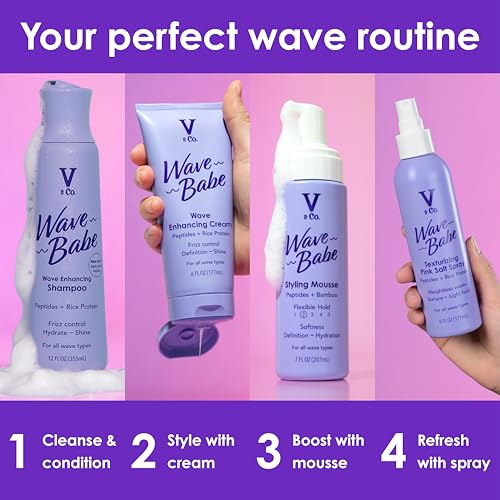 V&Co. Beach Wave Texturizing Spray with Pink Salt, 6 oz (2 Pack)