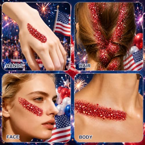 Red Glitter Stick Jumbo 1.23 oz - Face & Body Sparkle