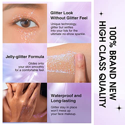 Holographic Body Glitter Gel - 4pc Festival Makeup Set