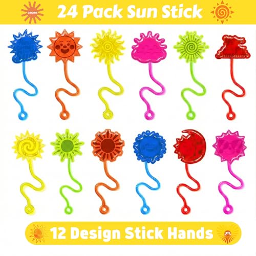 48 Pc Sun Party Favors - Stick Hands & Temporary Tattoos