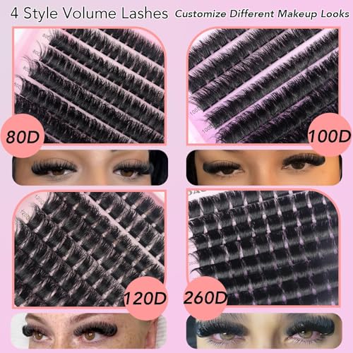 Fluff Lash Clusters 80D-260D Mega Volume D-Curl 10-18MM 504pcs