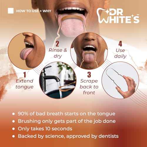 Dr. White¡¯s Copper Tongue Cleaner ? Dentist-Formulated Dual-Grip Design for Fresh Breath & Everyday Oral Detox ? 100% Forged Copper, For Adults & Kids, Rust-Resistant, Built to Last