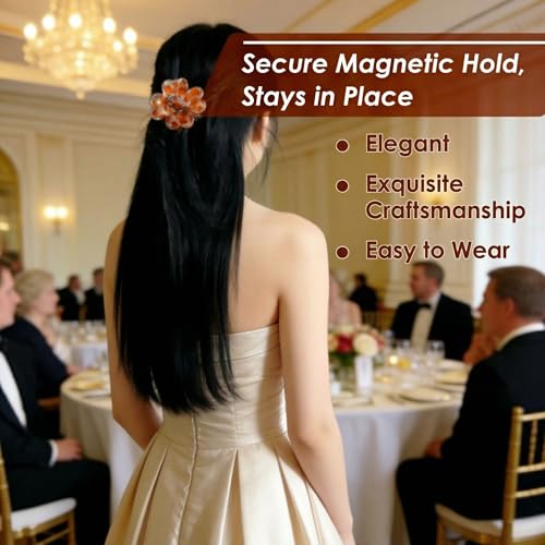 Magnetic Hair Clips for Women, 6 Pack No-Slip Barrettes