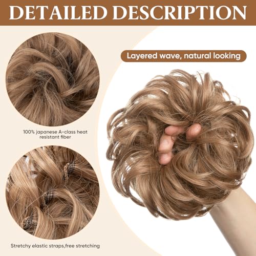 Large Messy Bun Hair Piece Wavy Curly Synthetic Chignon Ponytail