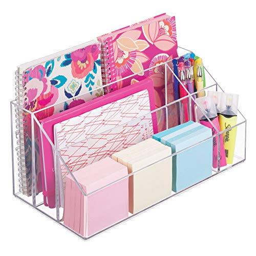 iDesign Clarity Cosmetic Palette Organizer for Vanity or Cabinet to Hold Makeup, Nail Polish, Cosmetic Accessories - 5 Compartments, Clear