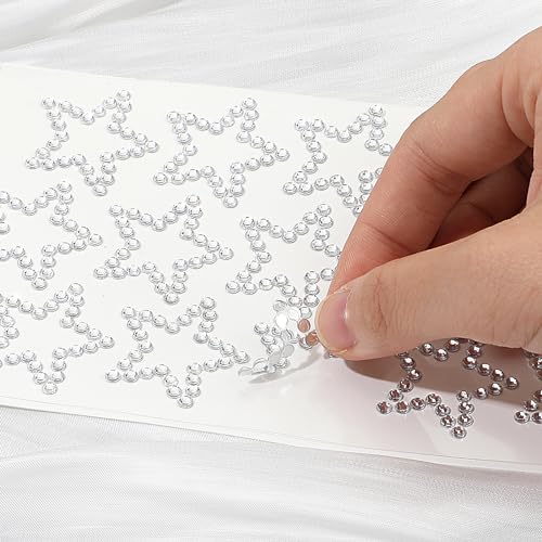 5Pc Rhinestone Stickers Heart Numbers Letters Self-Adhesive