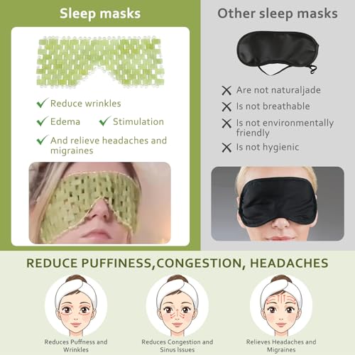 Jade Eye Mask 2pcs - Cooling & Heating Therapy for Wrinkles & Puffiness
